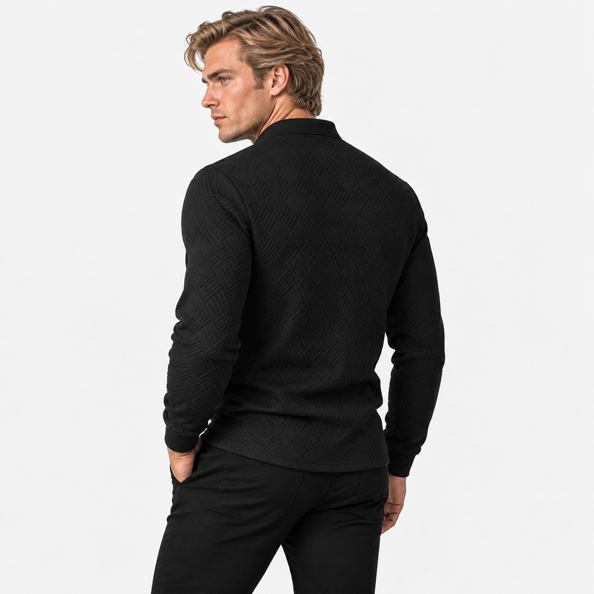 Montviro | Men's Knit Sweatshirt Lapel Collar Button Casual Winter Top