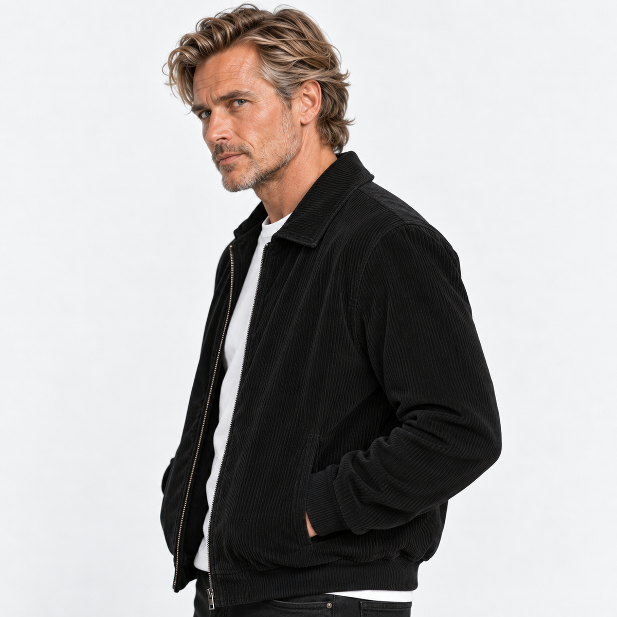 Montviro | Men's Corduroy Jacket Stand Collar Zipper Workwear Outerwear