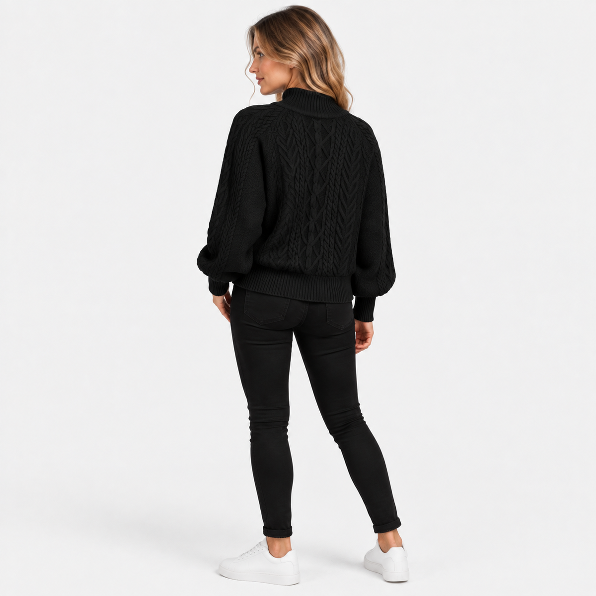 Montviro | Women’s Half Turtleneck Sweater Solid Color Casual Knitwear