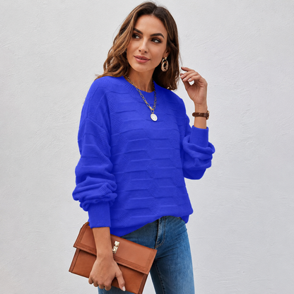 Montviro | Women's Crew Neck Sweater - Stretch Knit Fall Winter Style
