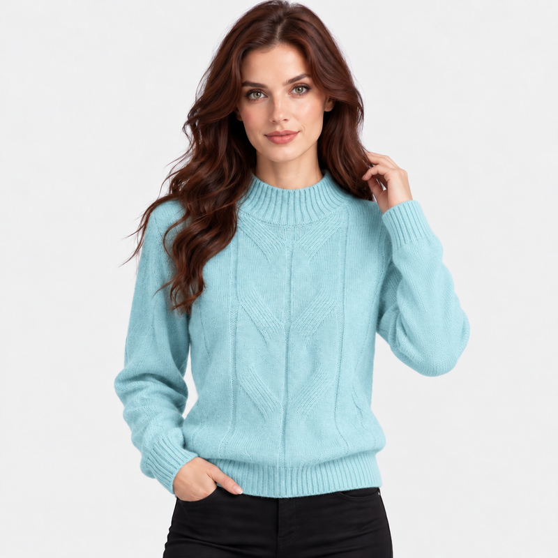 Montviro | Women's Viscose Blend Knit Sweater with High Neck