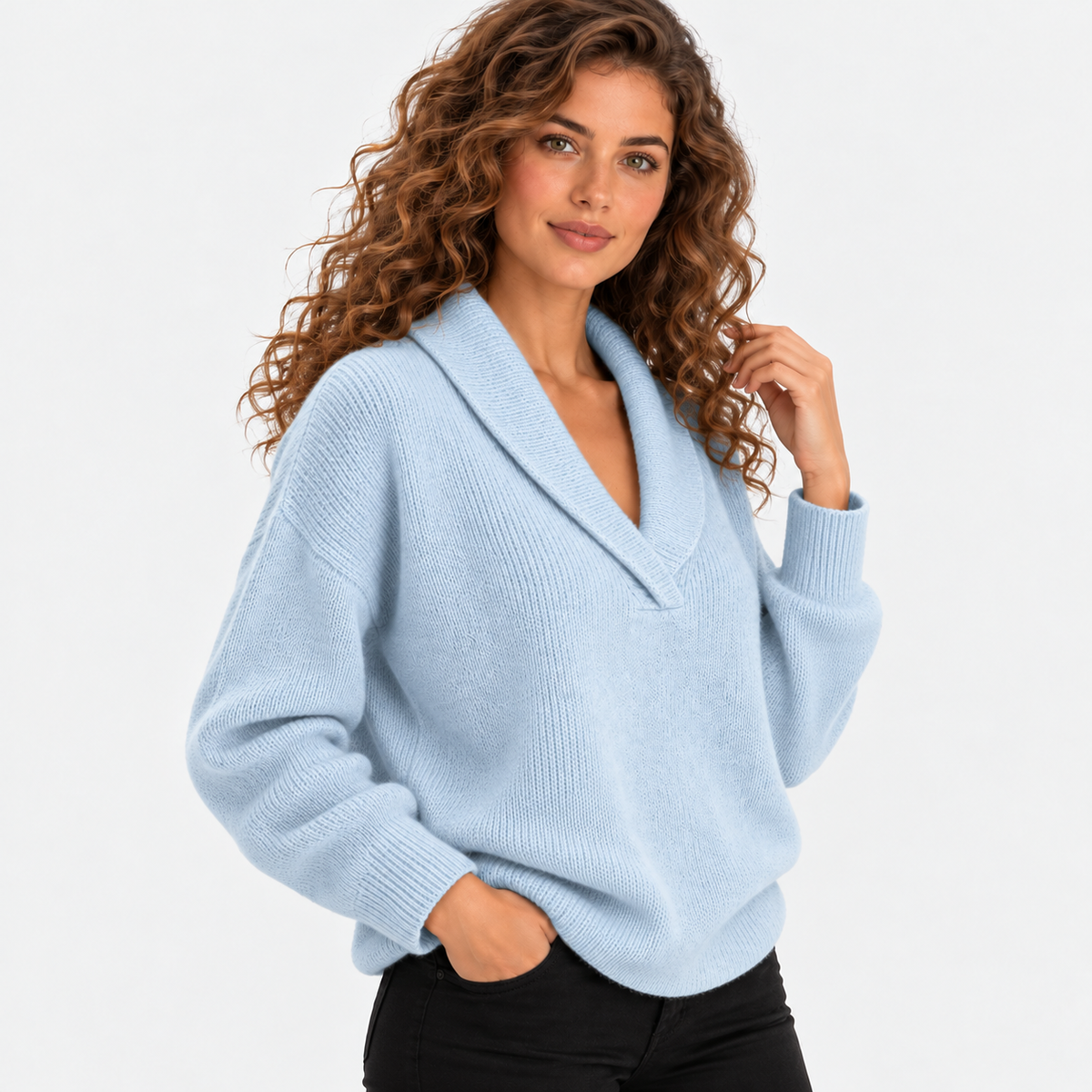 Montviro | Women's Oversized Knit Sweater with Shawl Collar