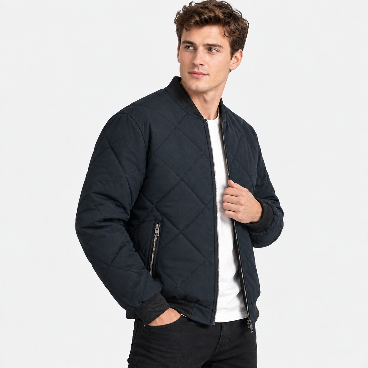 Montviro | Men's Stand Collar Winter Jacket - Lined Zip Front