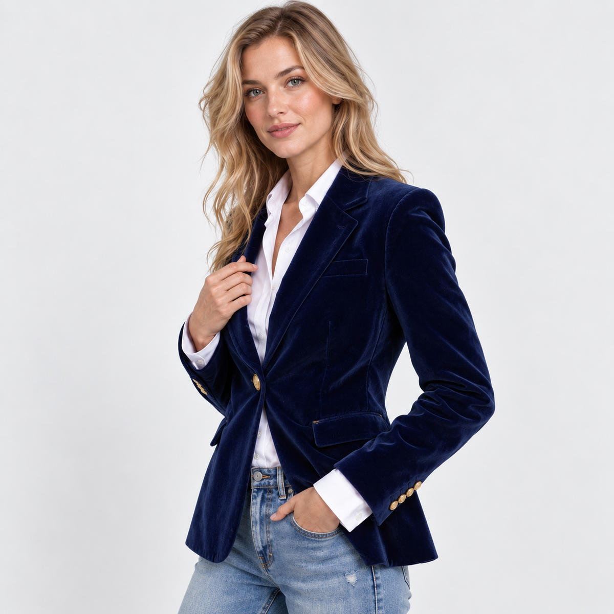 Montviro | Women’s Tailored Blazer Jacket Notch Collar Single Button Coat