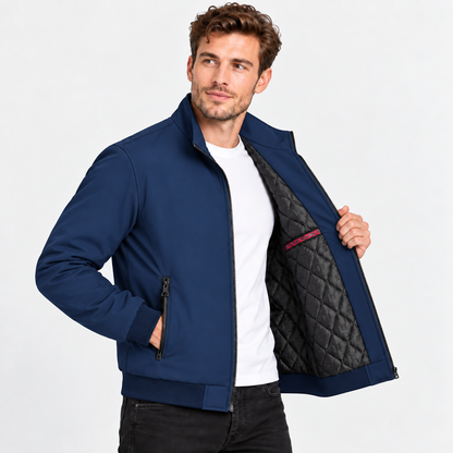 Montviro | Men's Stand Collar Zip Jacket - Lined Regular Fit