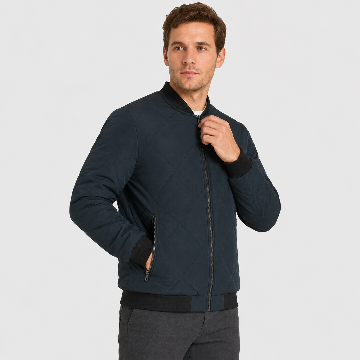 Montviro | Men's Stand Collar Jacket - Lined Zip-Up Winter Outerwear