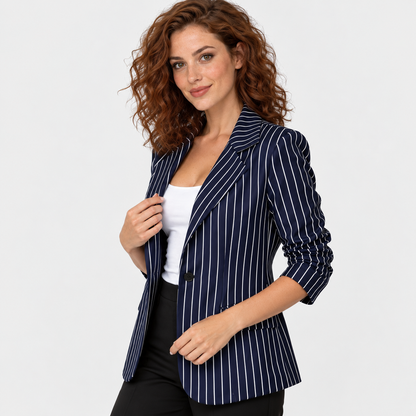 Montviro | Women’s Business Casual Striped Suit Jacket Polyester Coat