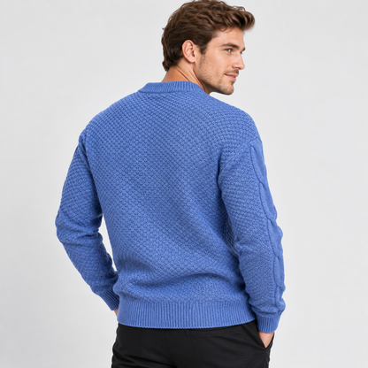 Montviro | Men's Crew Neck Sweater - Jacquard Knit Fall Winter