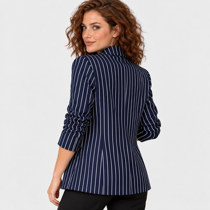 Montviro | Women’s Business Casual Striped Suit Jacket Polyester Coat