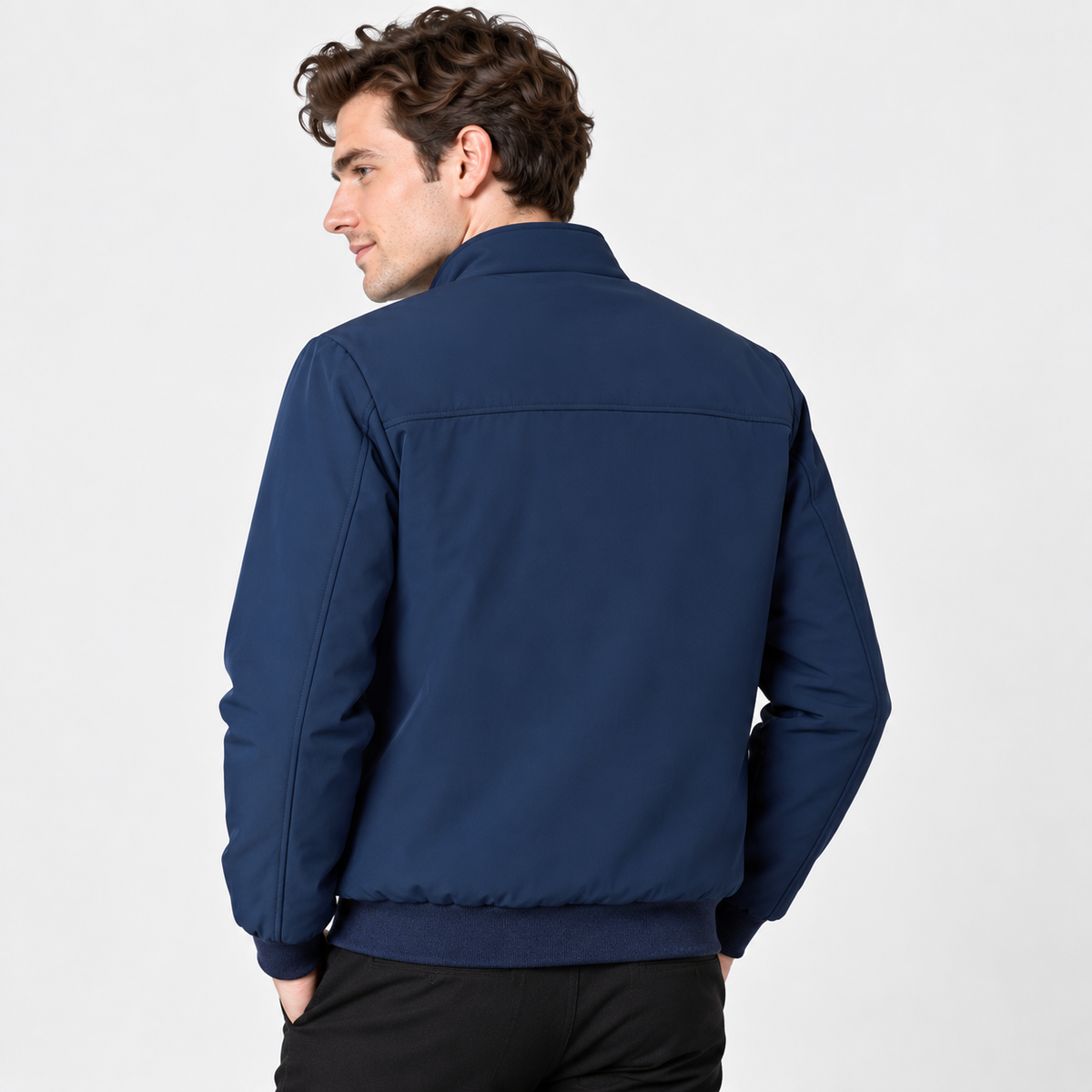 Montviro | Men's Stand Collar Zip Jacket - Lined Regular Fit