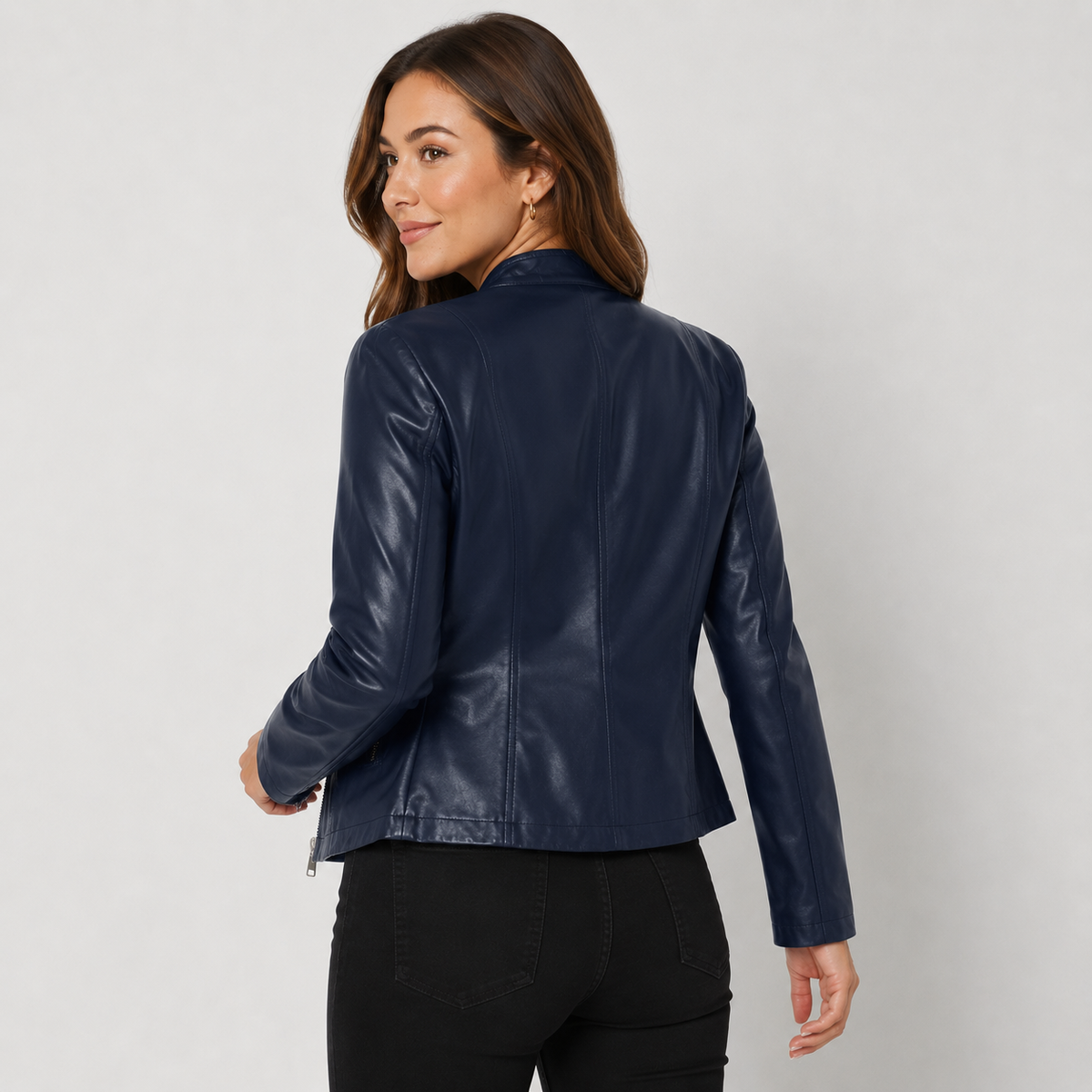 Montviro | Women's Leather Jacket - Full Zip Elegant Style