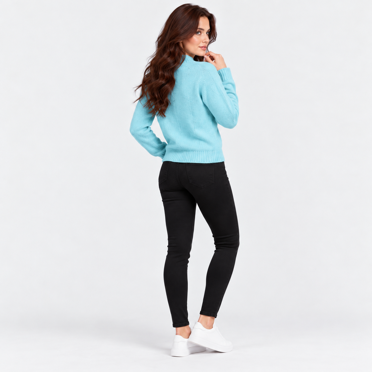 Montviro | Women's Viscose Blend Knit Sweater with High Neck