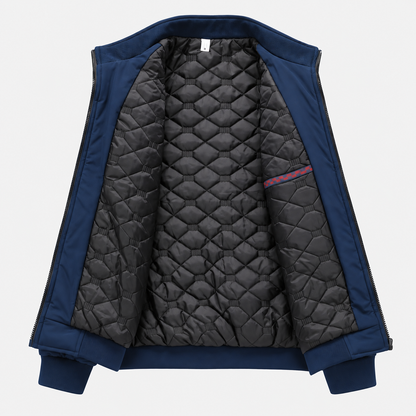 Montviro | Men's Stand Collar Zip Jacket - Lined Regular Fit