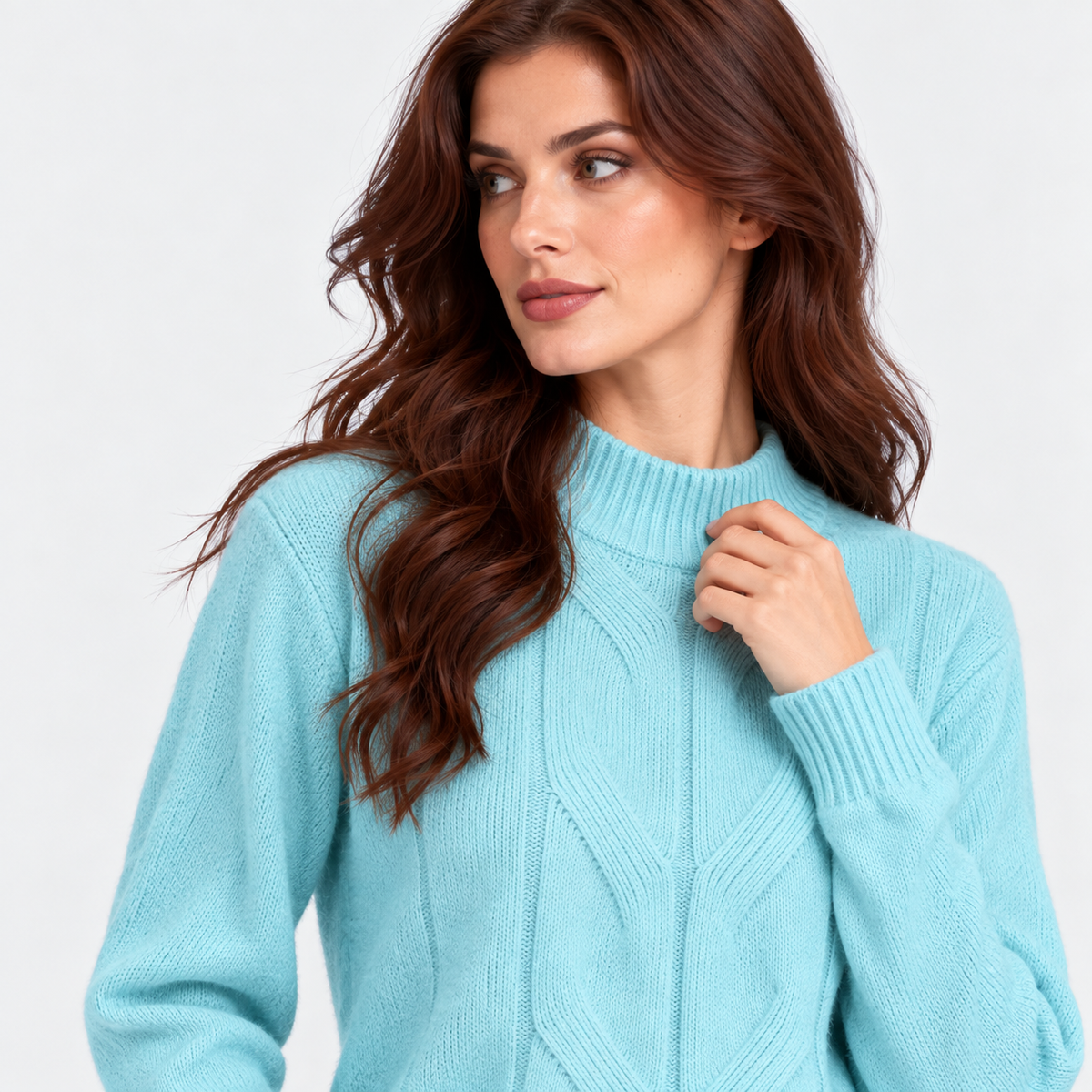 Montviro | Women's Viscose Blend Knit Sweater with High Neck