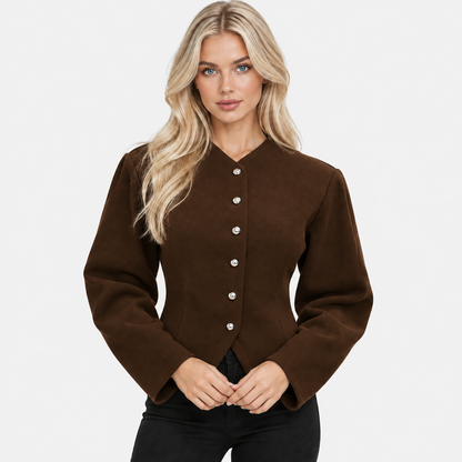 Montviro | Women’s Retro Jacket Lantern Sleeve Single Breasted Outerwear