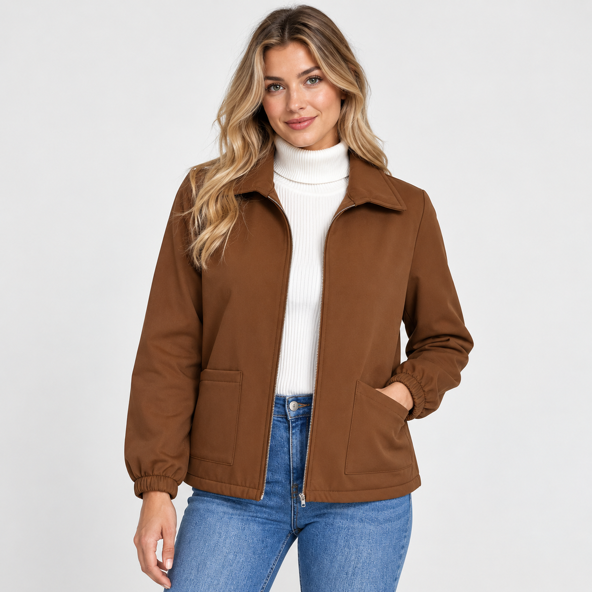 Montviro | Women's Thickened Zip Jacket - Solid Color Winter Style