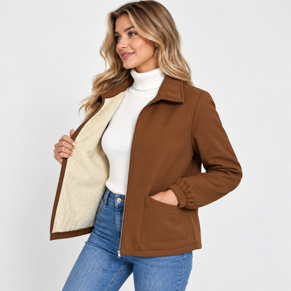 Montviro | Women's Thickened Zip Jacket - Solid Color Winter Style