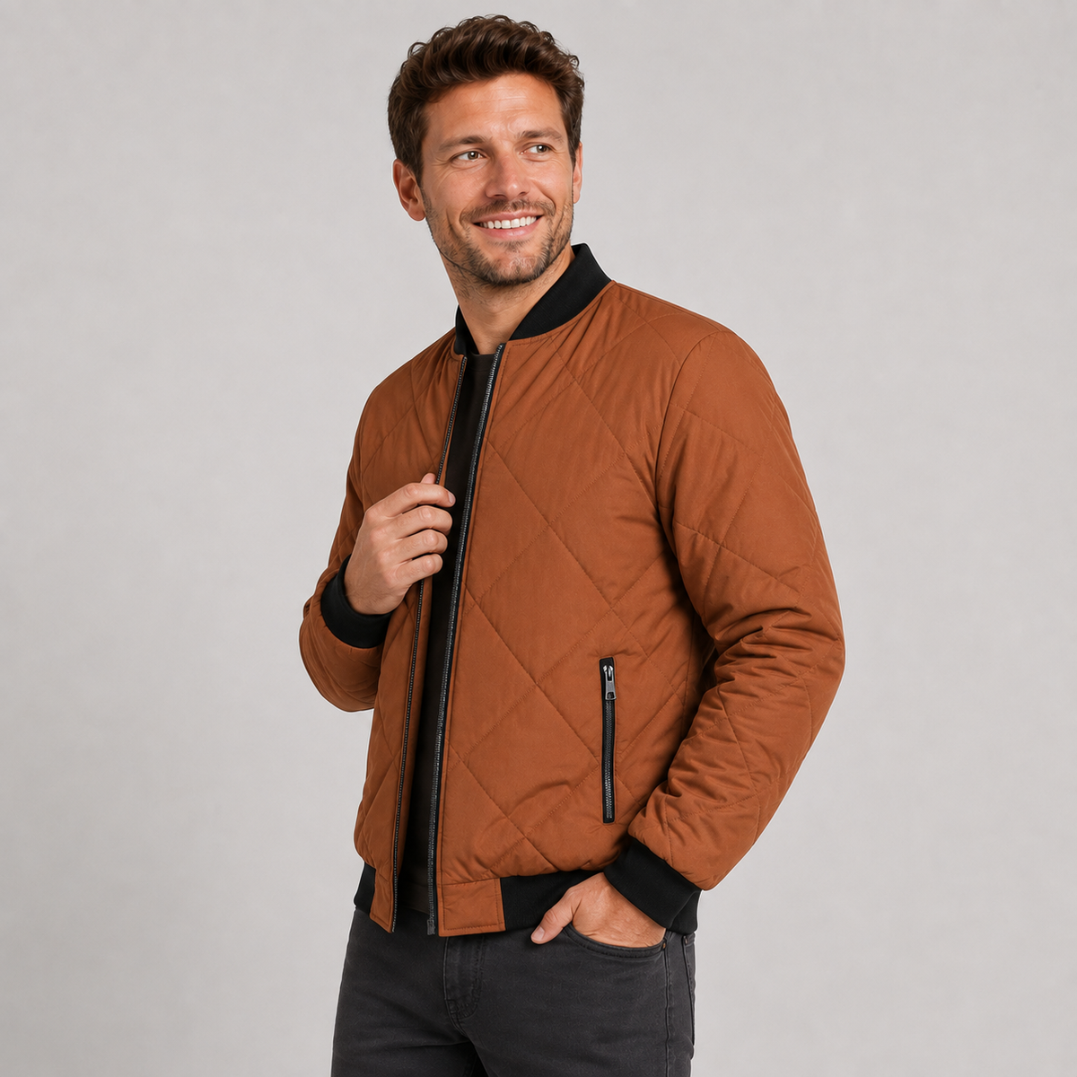Montviro | Men's Stand Collar Jacket - Lined Zip-Up Winter Outerwear