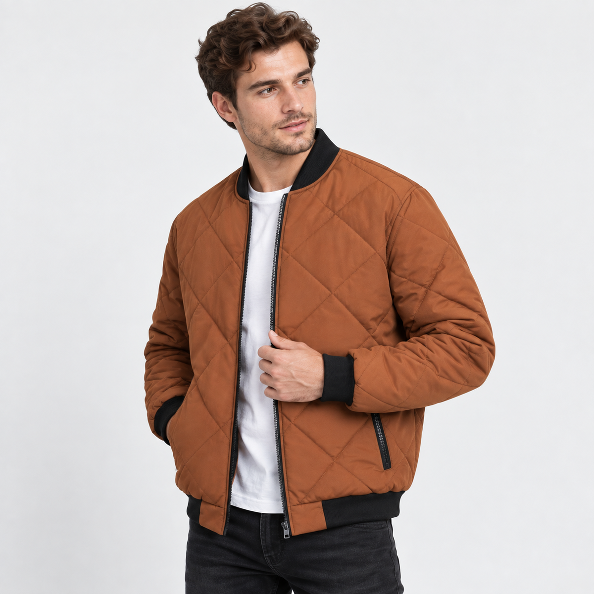 Montviro | Men's Stand Collar Winter Jacket - Lined Zip Front
