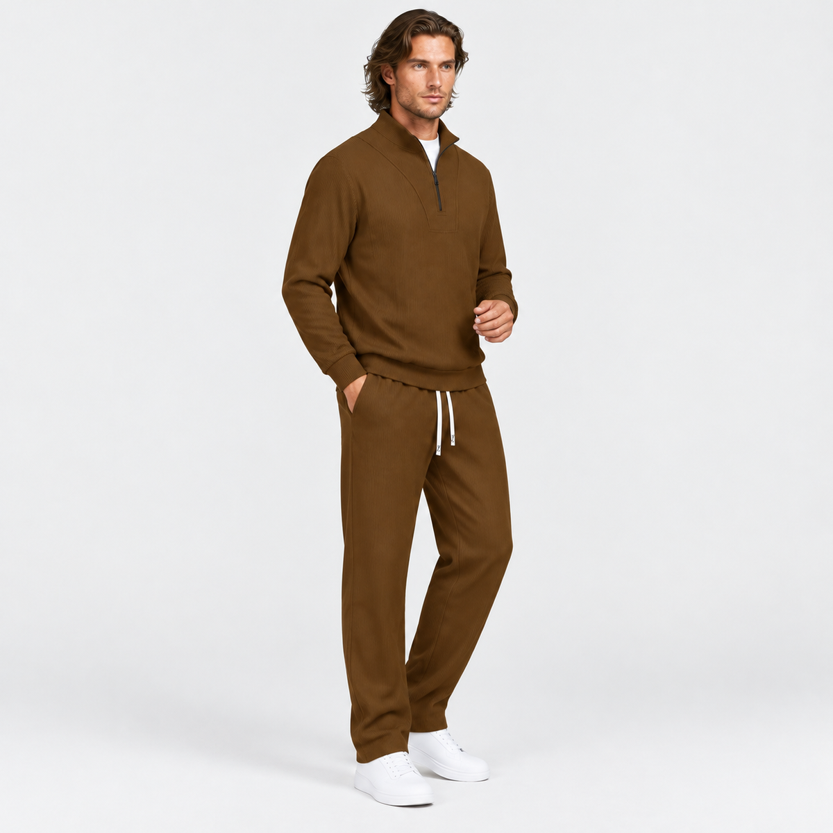 Montviro | Men's Corduroy Suit Set Casual Business Winter Two Piece Outfit