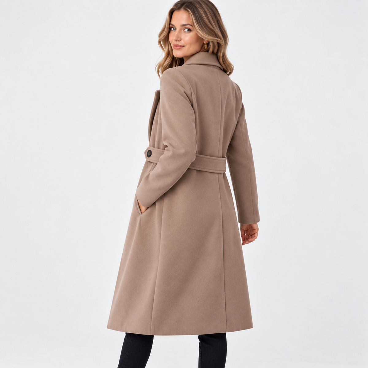 Montviro | Women's Belted Trench Coat - Long Elegant Outerwear