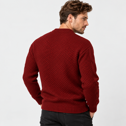 Montviro | Men's Crew Neck Sweater - Jacquard Knit Fall Winter