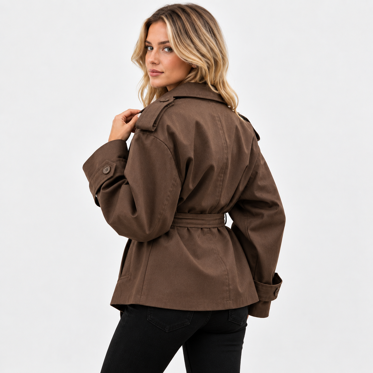 Montviro | Women's Belted Trench Coat - Solid Color Regular Fit