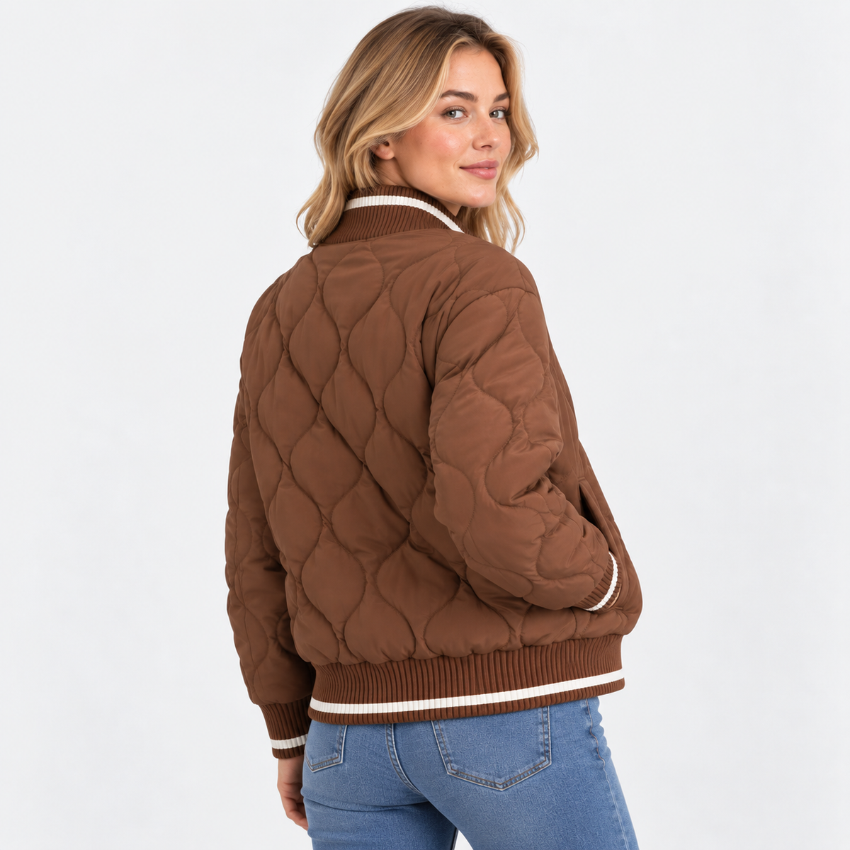 Montviro | Women's Padded Jacket - Geometric Color Block Design