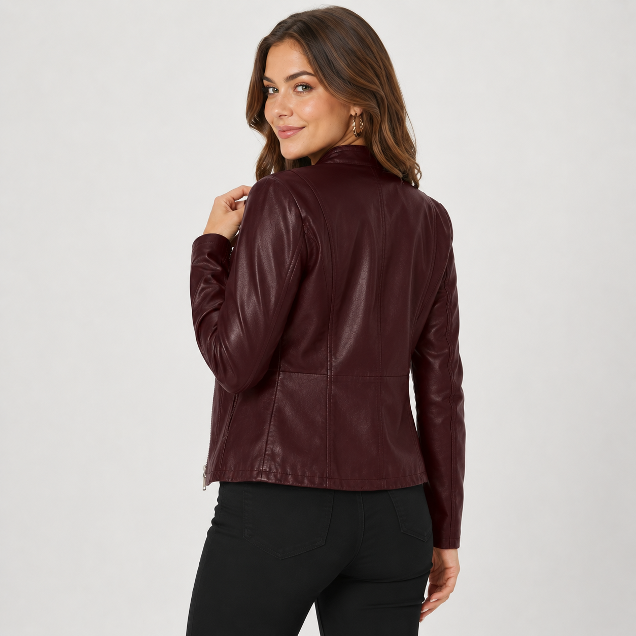 Montviro | Women's Leather Jacket - Full Zip Elegant Style