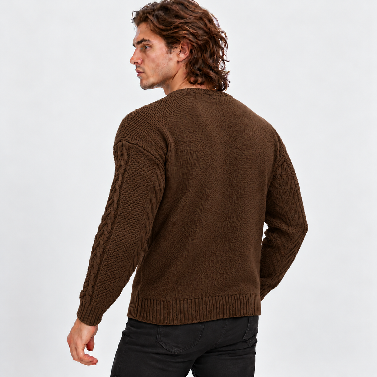 Montviro | Men's Knit Sweater Crew Neck Soft Pullover Fall Winter Top