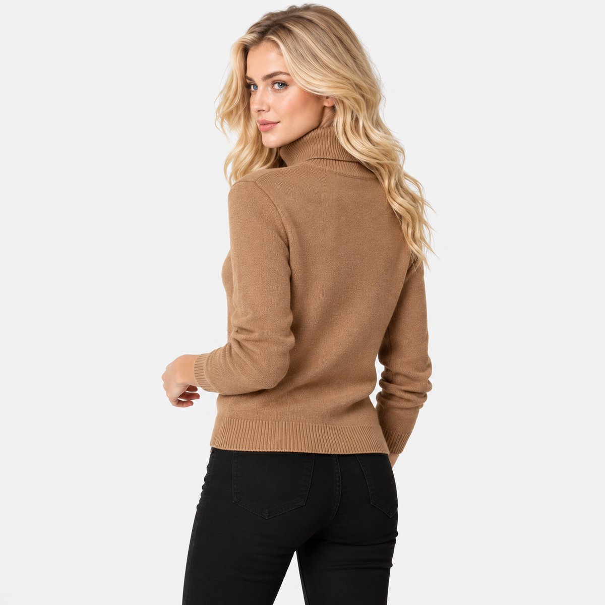 Montviro | Women's High Neck Knit Sweater with Stretch Fabric