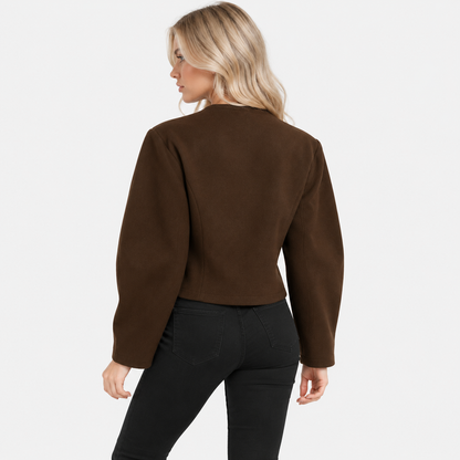 Montviro | Women’s Retro Jacket Lantern Sleeve Single Breasted Outerwear