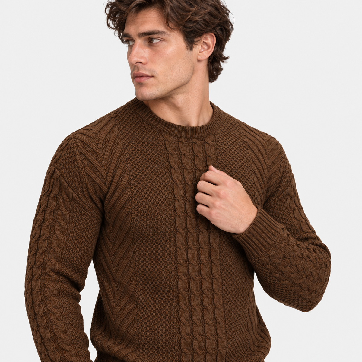 Montviro | Men's Knit Sweater Crew Neck Soft Pullover Fall Winter Top