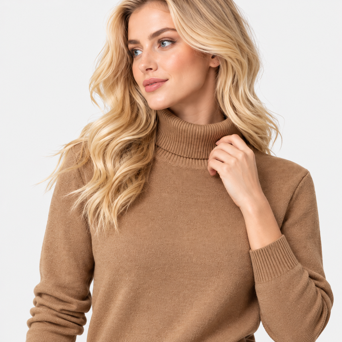 Montviro | Women's High Neck Knit Sweater with Stretch Fabric