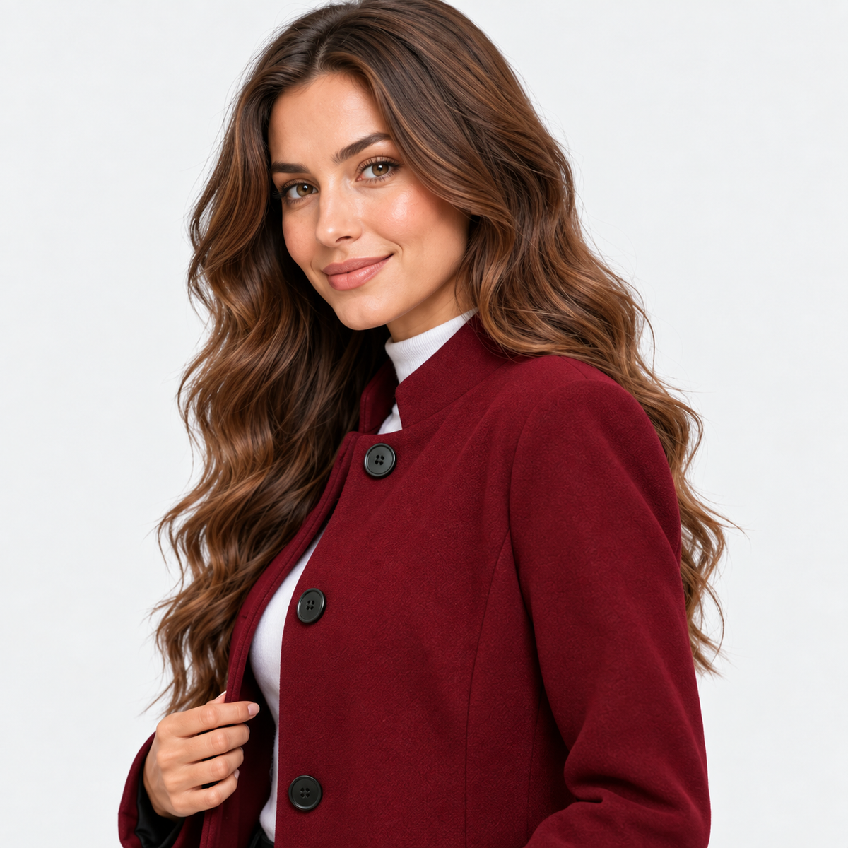 Montviro | Women’s Elegant Long Sleeve Jacket Flared Hem Commuter Coat
