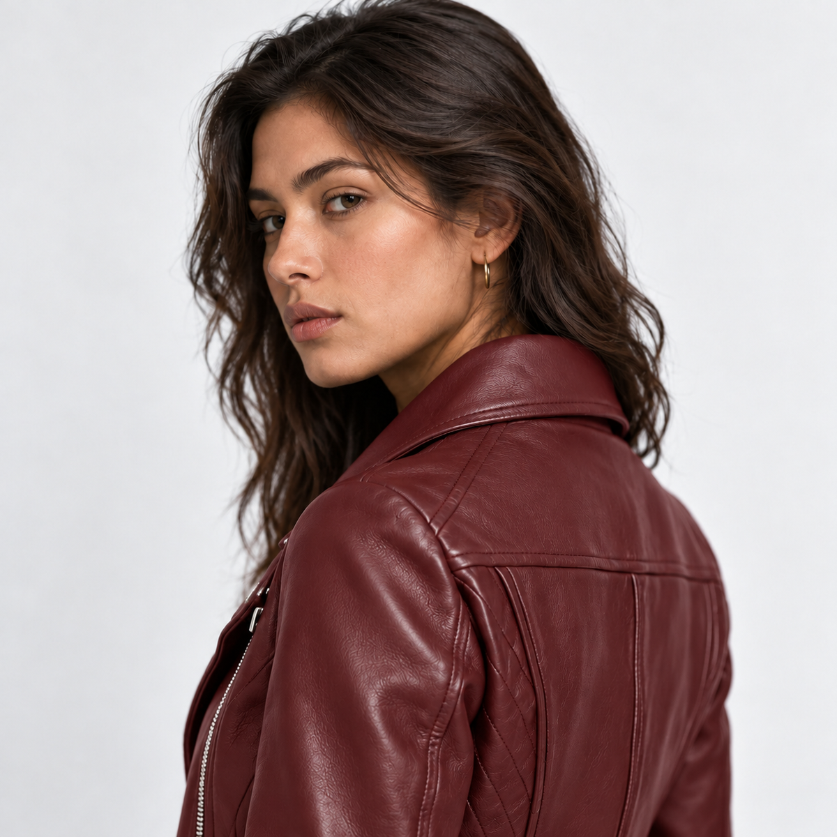 Montviro | Women’s Biker Jacket Slim Fit Zip Up Street Fashion Coat