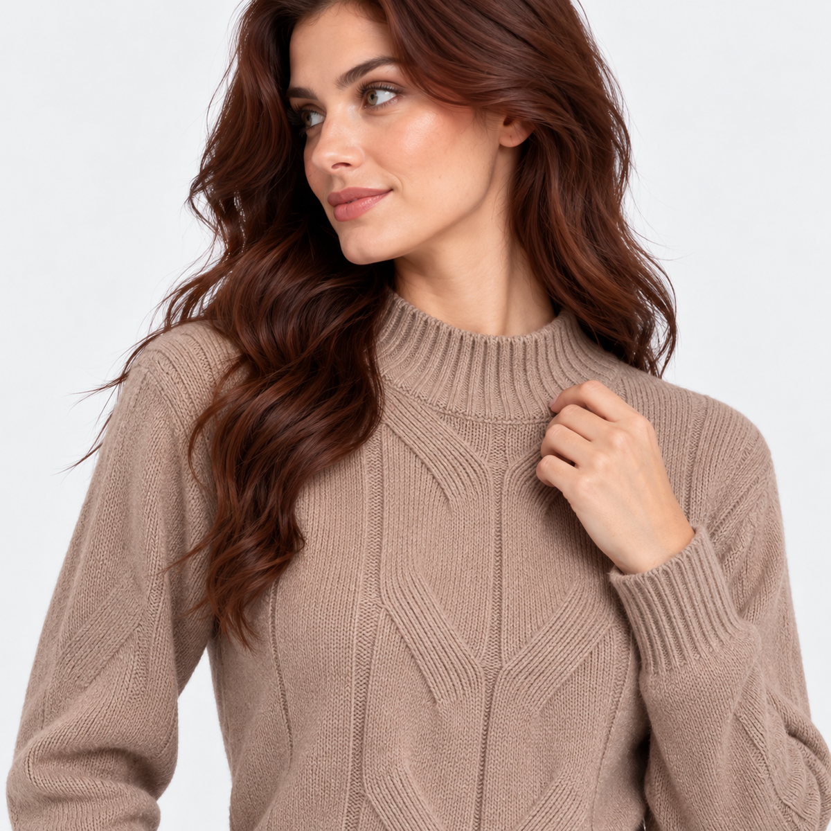 Montviro | Women's Viscose Blend Knit Sweater with High Neck