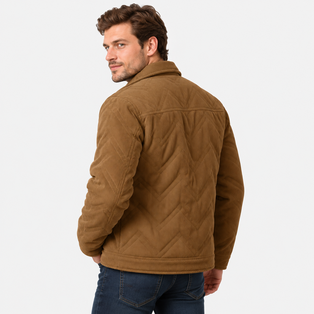 Montviro | Men's Corduroy Padded Jacket - Lapel Winter Outerwear