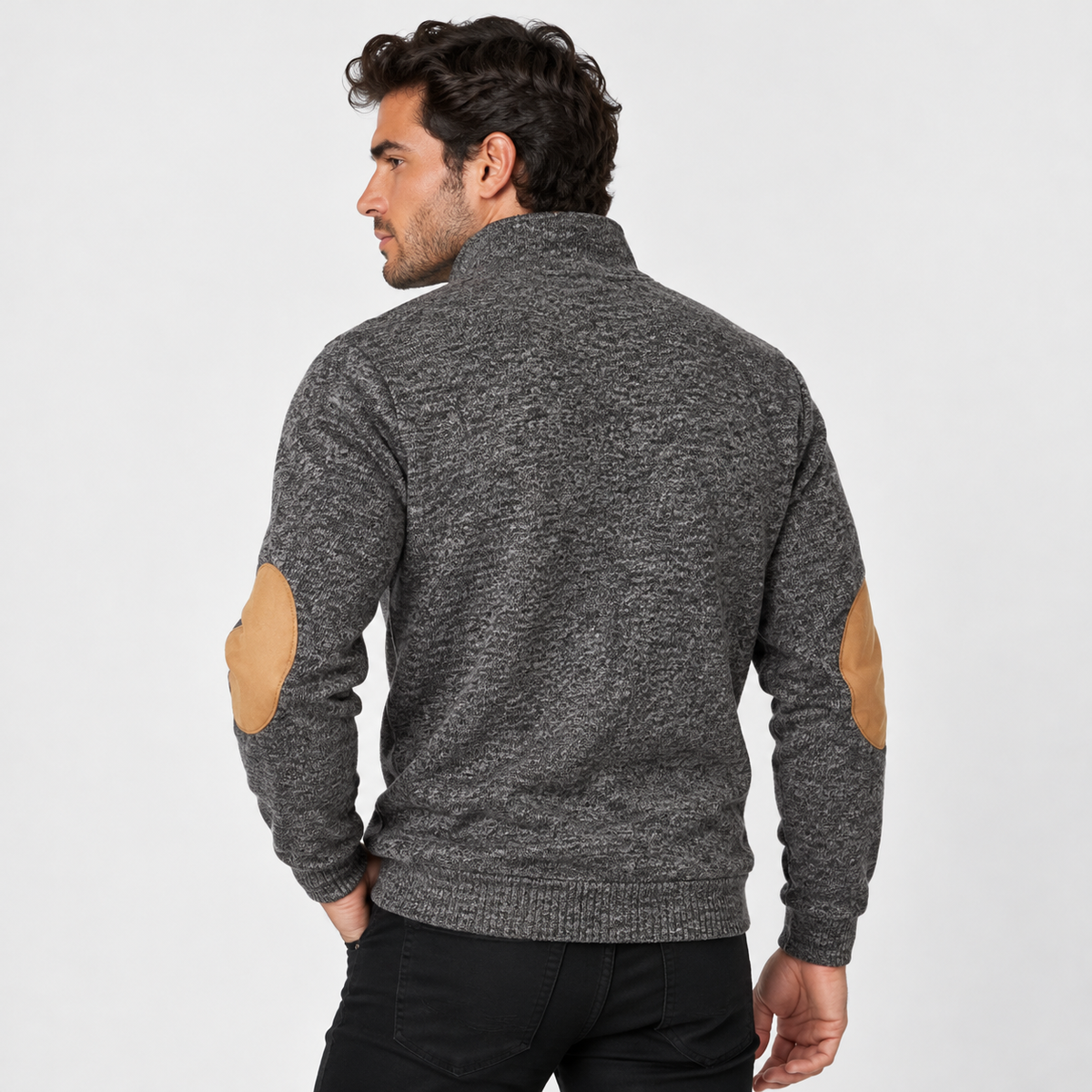 Montviro | Men's Collared Sweater Knit Pullover Button Detail Casual Top