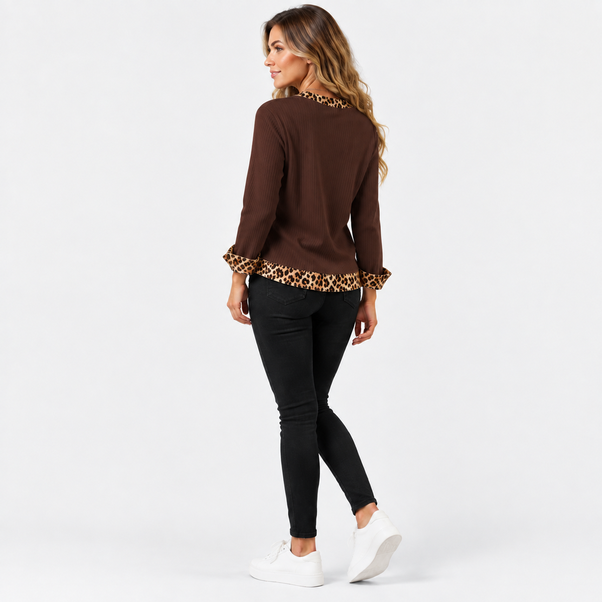 Montviro | Women’s Ribbed Texture Knit Top Relaxed Fit Spring Fall Wear