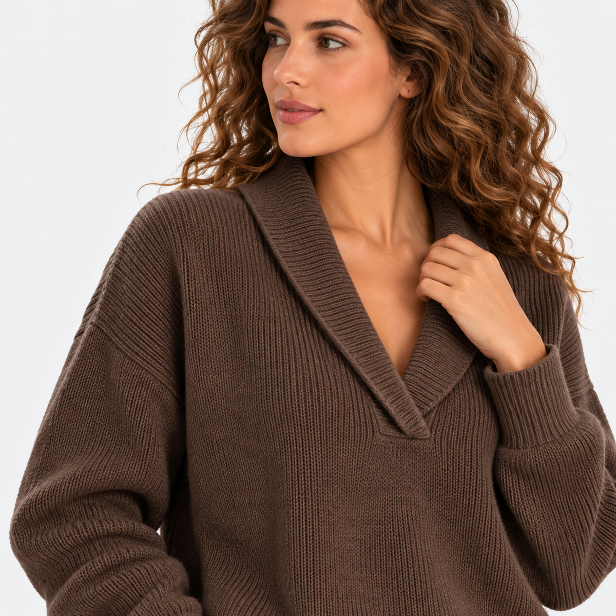 Montviro | Women's Oversized Knit Sweater with Shawl Collar