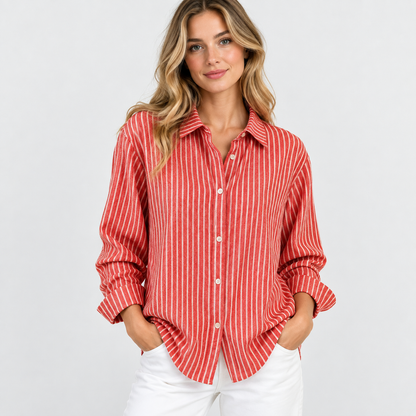Montviro | Women’s Vintage Plaid Shirt Loose Fit Casual Fall Top
