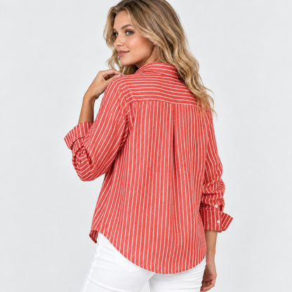 Montviro | Women’s Vintage Plaid Shirt Loose Fit Casual Fall Top