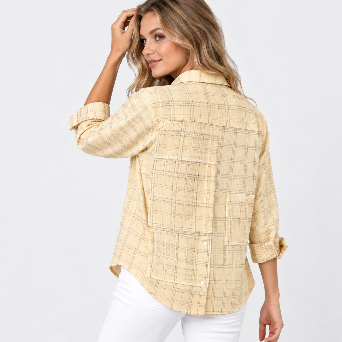 Montviro | Women’s Vintage Plaid Shirt Loose Fit Casual Fall Top