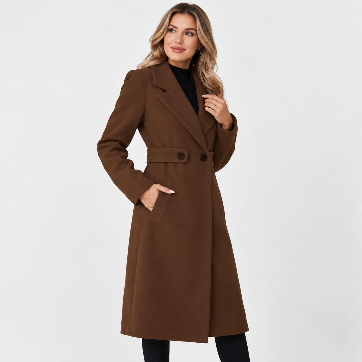 Montviro | Women's Belted Trench Coat - Long Elegant Outerwear