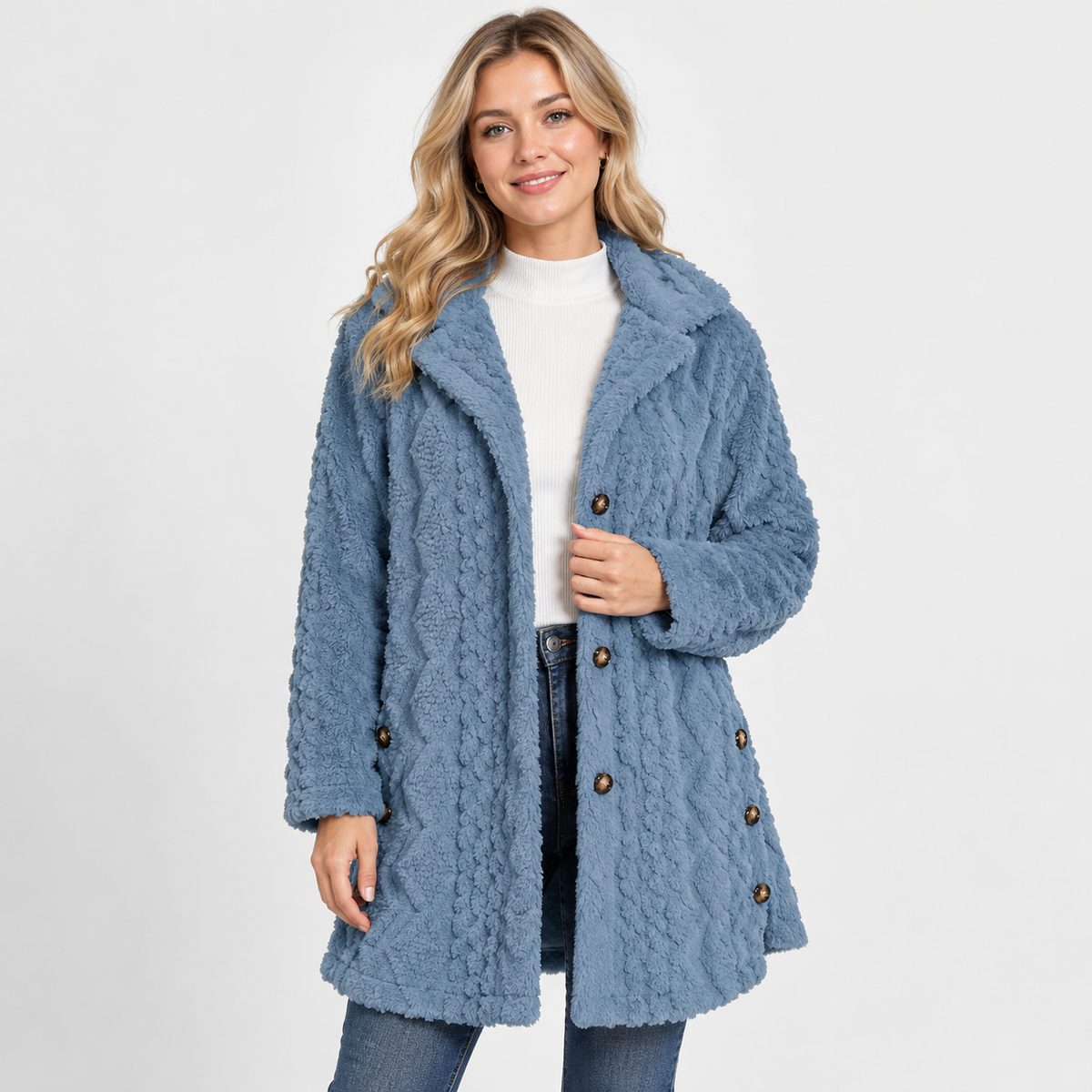 Montviro | Women's Argyle Hooded Cardigan Coat - Long Loose Fit