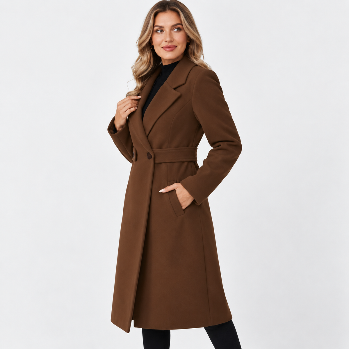 Montviro | Women's Belted Trench Coat - Long Elegant Outerwear