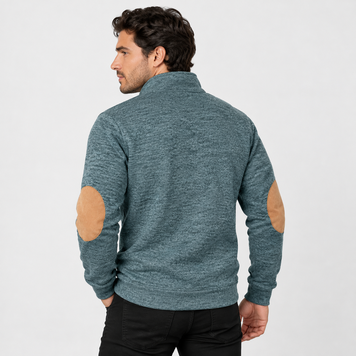 Montviro | Men's Collared Sweater Knit Pullover Button Detail Casual Top