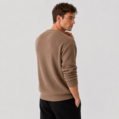 Montviro | Men's Crew Neck Sweater - Loose Fit Knit Pullover