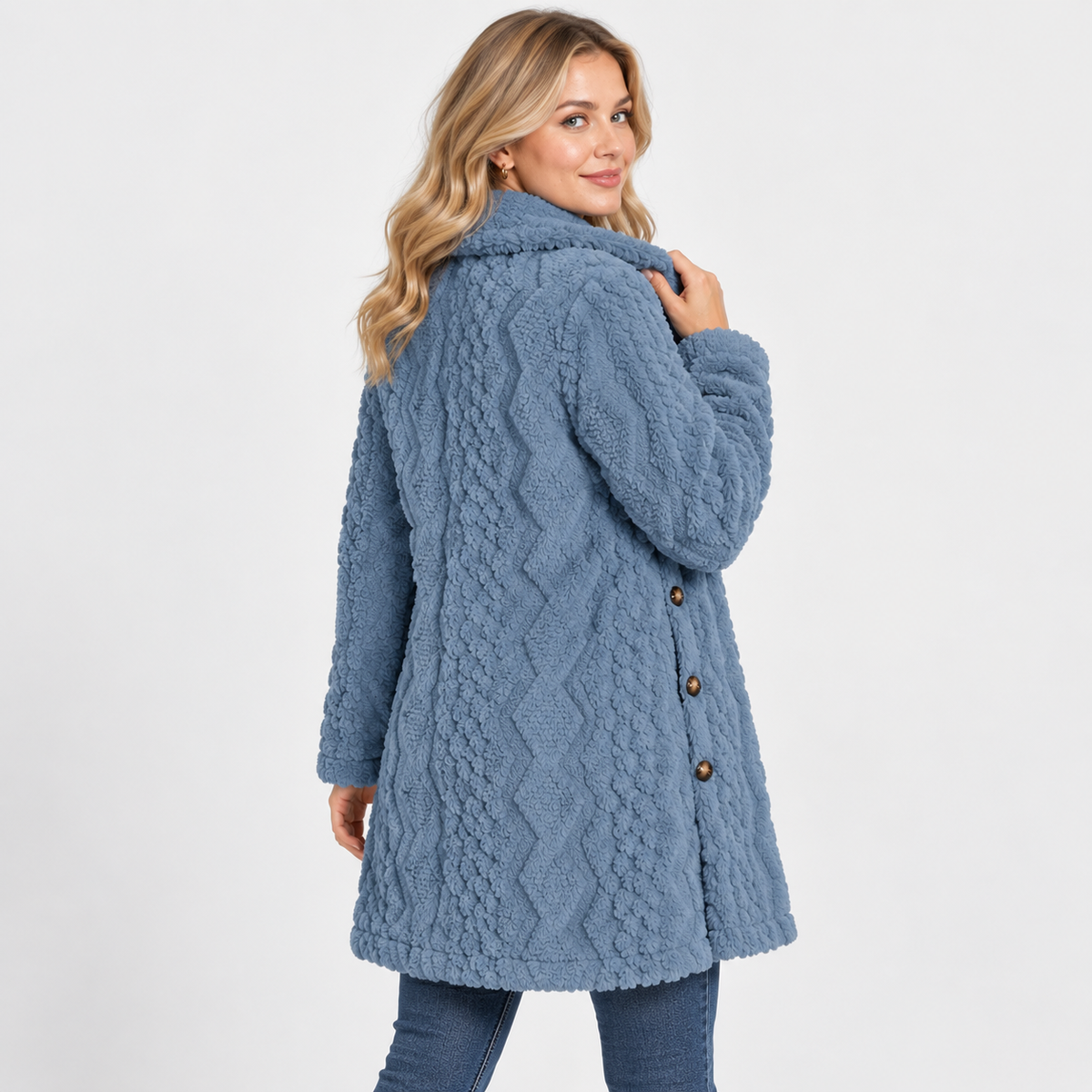 Montviro | Women's Argyle Hooded Cardigan Coat - Long Loose Fit